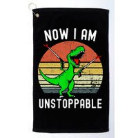 Retro Vintage Now I Am Unstoppable Trex Funny TRex Golf Towel