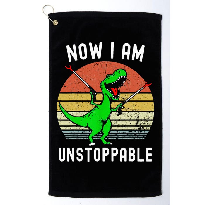 Retro Vintage Now I Am Unstoppable Trex Funny TRex Golf Towel