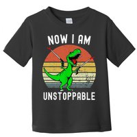 Retro Vintage Now I Am Unstoppable Trex Funny TRex Toddler T-Shirt