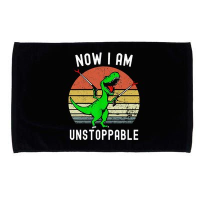 Retro Vintage Now I Am Unstoppable Trex Funny TRex Microfiber Hand Towel