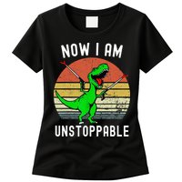 Retro Vintage Now I Am Unstoppable Trex Funny TRex Womens T-Shirt