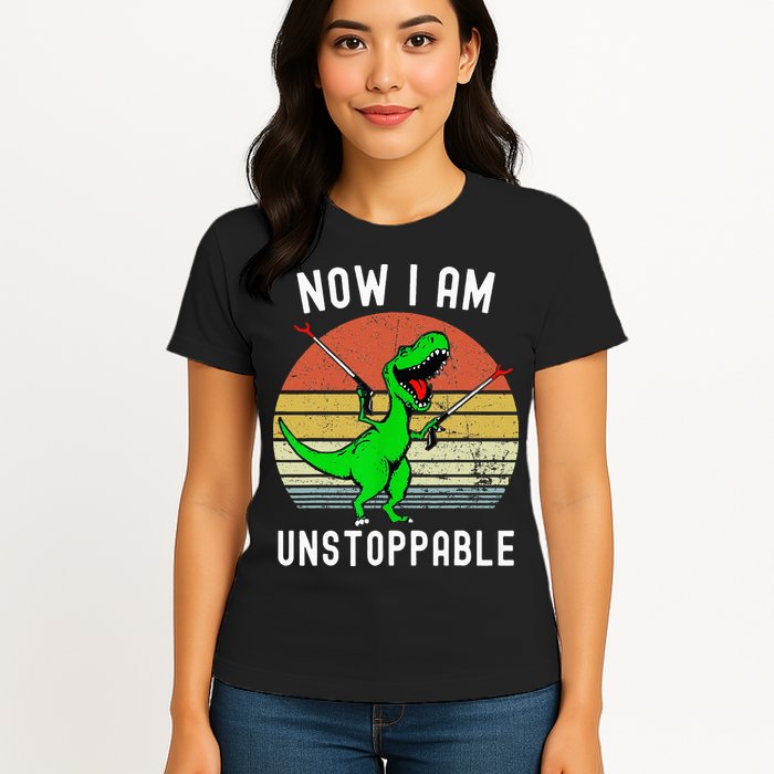 Retro Vintage Now I Am Unstoppable Trex Funny TRex Womens T-Shirt