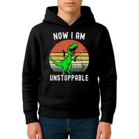 Retro Vintage Now I Am Unstoppable Trex Funny TRex Kids Hoodie