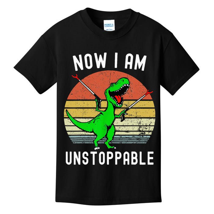 Retro Vintage Now I Am Unstoppable Trex Funny TRex Kids T-Shirt