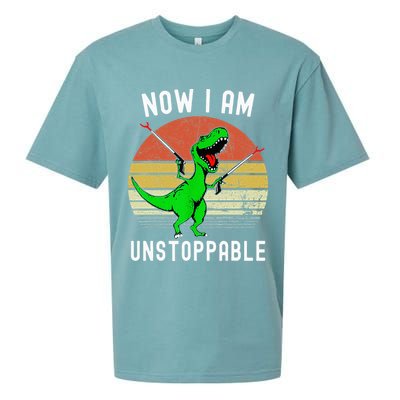 Retro Vintage Now I Am Unstoppable Trex Funny TRex Sueded Cloud Jersey T-Shirt