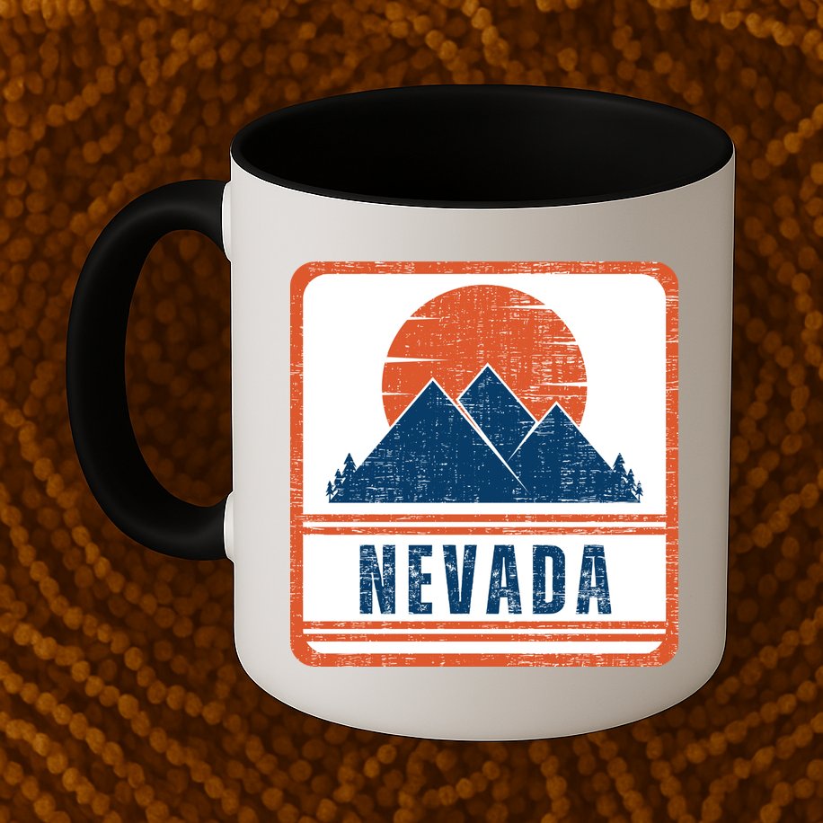 Retro Vintage Nevada USA Mountain Gift For Men Mug