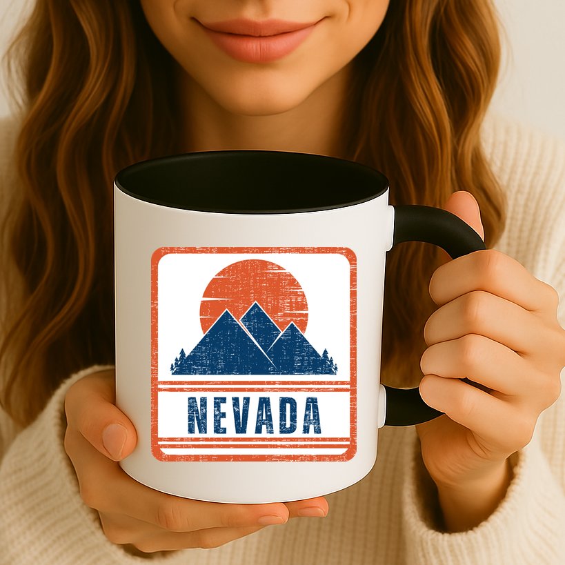 Retro Vintage Nevada USA Mountain Gift For Men Mug