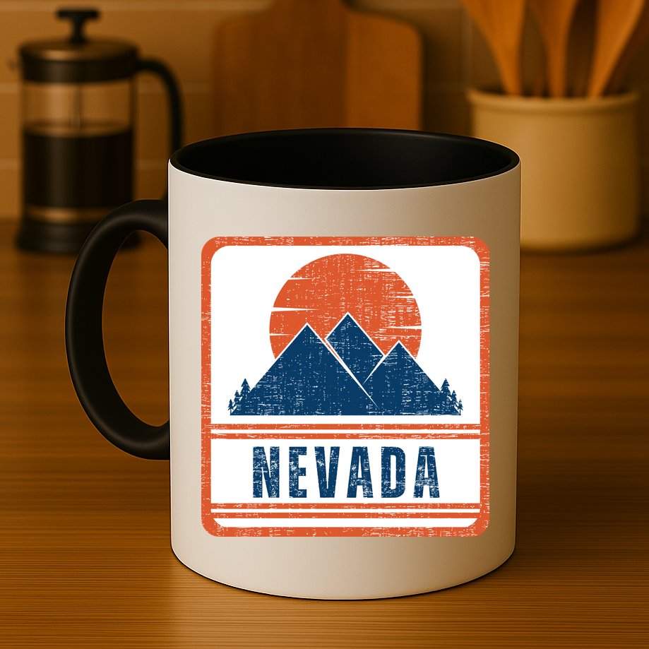 Retro Vintage Nevada USA Mountain Gift For Men Mug