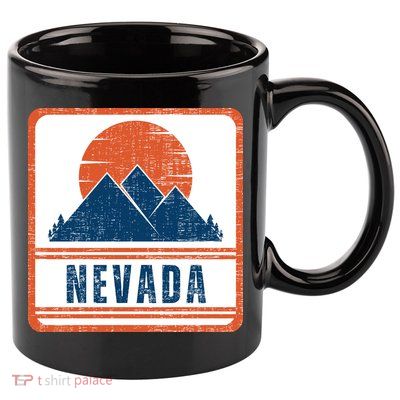 Retro Vintage Nevada USA Mountain Gift For Men 11oz C Handle Ceramic Mug