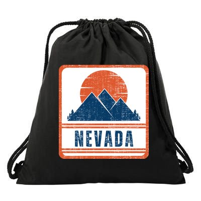 Retro Vintage Nevada USA Mountain Gift For Men Drawstring Bag