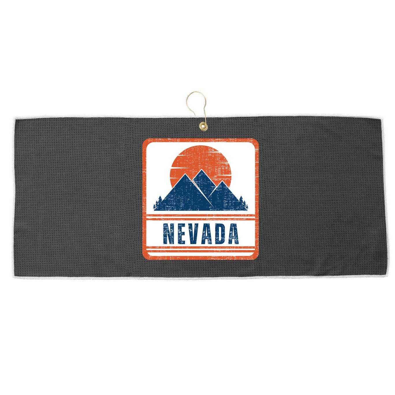 Retro Vintage Nevada USA Mountain Gift For Men Large Microfiber Waffle Golf Towel