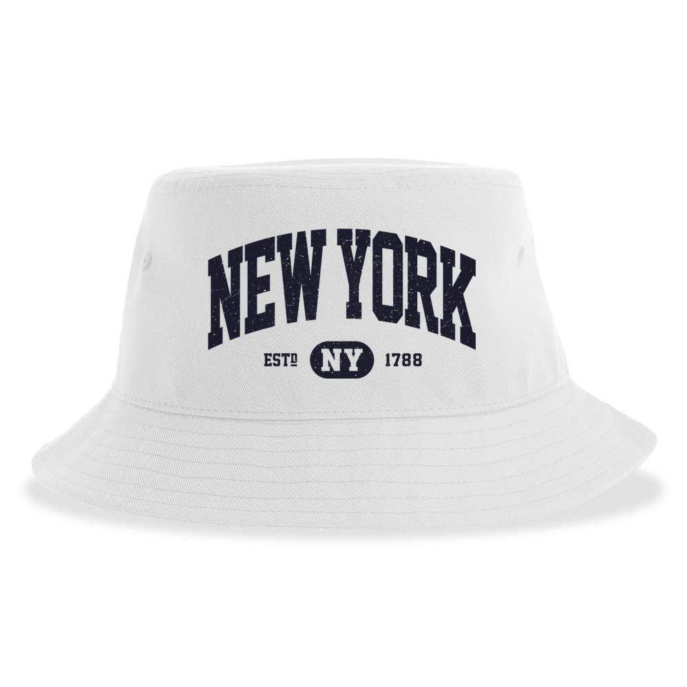 Retro Vintage New York Ny Sustainable Bucket Hat