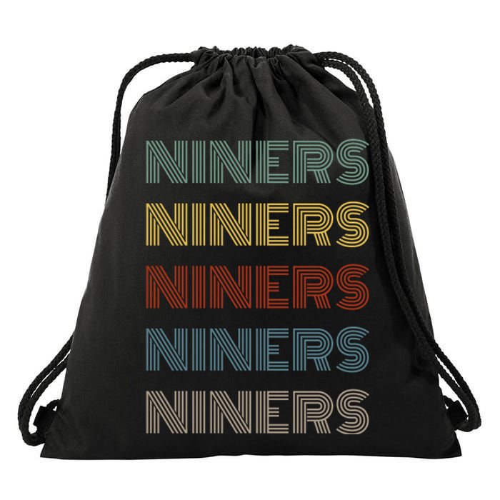 Retro Vintage Niners Drawstring Bag