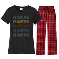 Retro Vintage Niners Women's Flannel Pajama Set