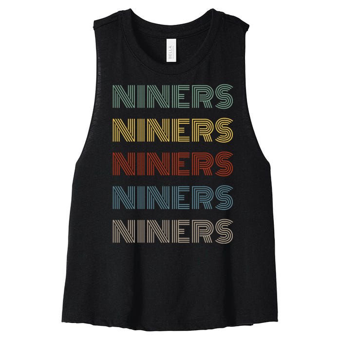 Retro Vintage Niners Women's Racerback Cropped Tank