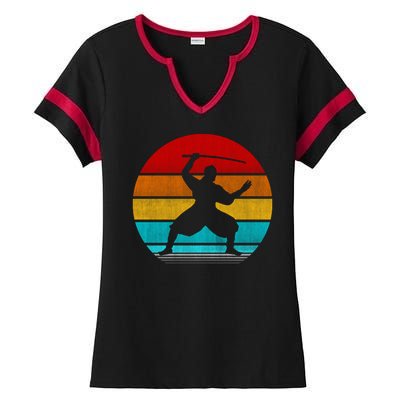 Retro Vintage Ninja Ladies Halftime Notch Neck Tee