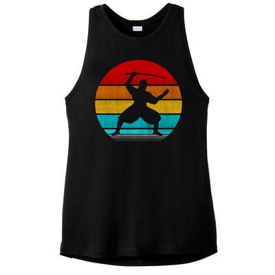 Retro Vintage Ninja Ladies PosiCharge Tri-Blend Wicking Tank