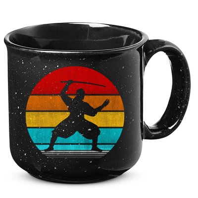 Retro Vintage Ninja 15oz Campfire Ceramic Mug