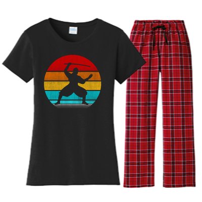 Retro Vintage Ninja Women's Flannel Pajama Set