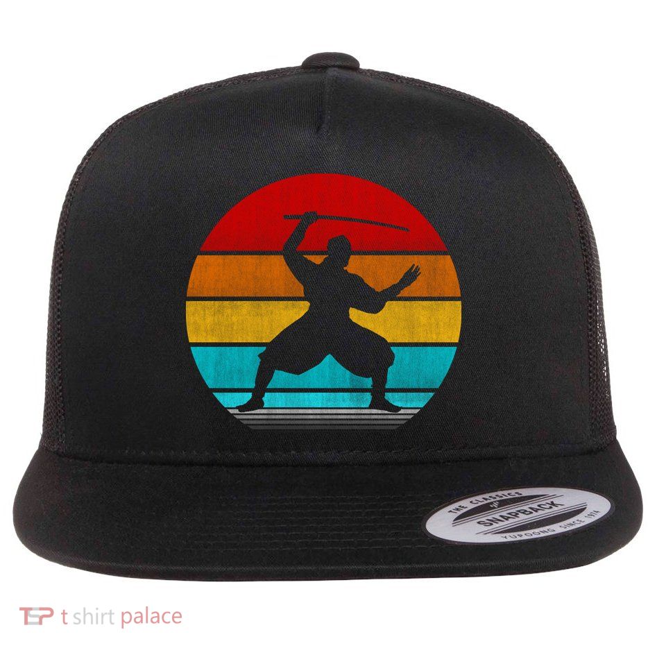 Retro Vintage Ninja Flatbill Hat