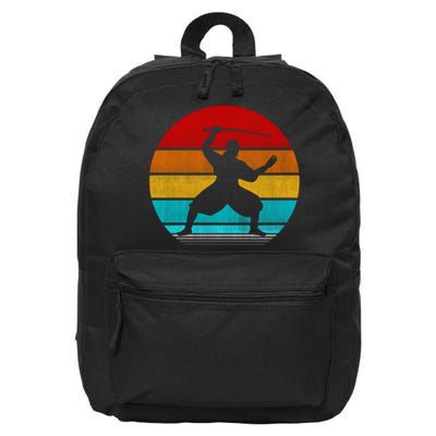 Retro Vintage Ninja 16 in Basic Backpack