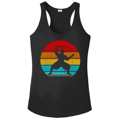 Retro Vintage Ninja Ladies PosiCharge Competitor Racerback Tank