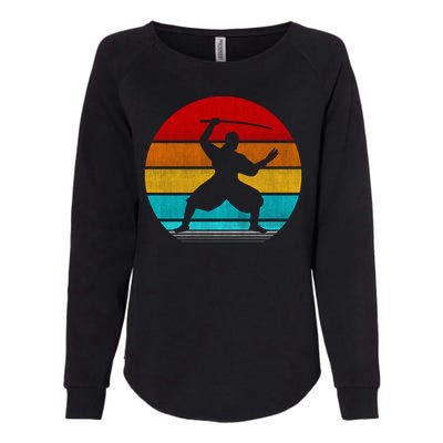 Retro Vintage Ninja Womens California Wash Sweatshirt