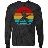 Retro Vintage Ninja Tie-Dye Long Sleeve Shirt