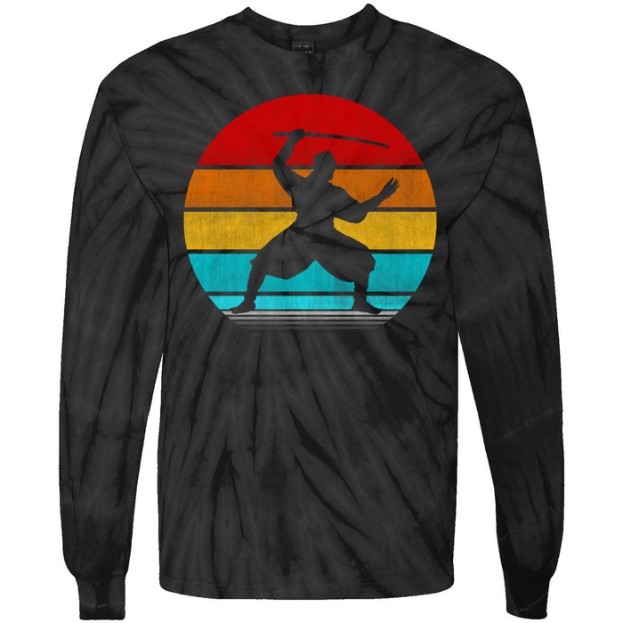 Retro Vintage Ninja Tie-Dye Long Sleeve Shirt