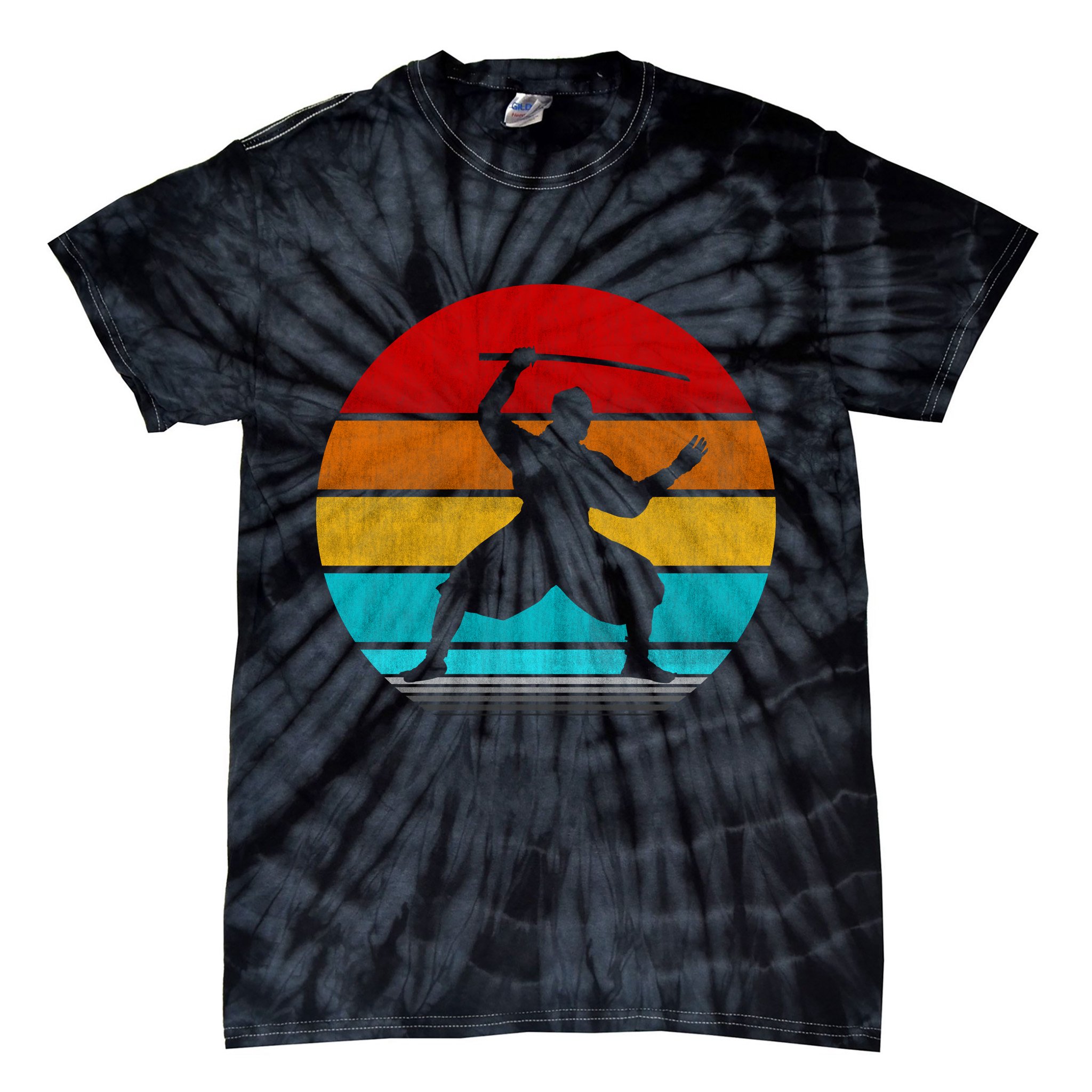 Retro Vintage Ninja Tie-Dye T-Shirt
