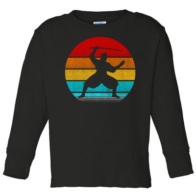 Retro Vintage Ninja Toddler Long Sleeve Shirt