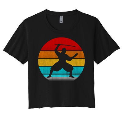 Retro Vintage Ninja Women's Crop Top Tee