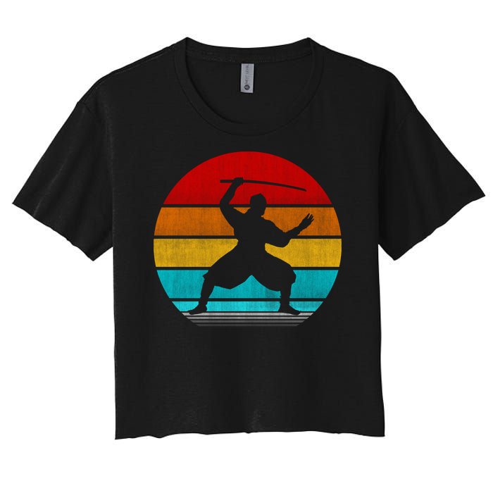 Retro Vintage Ninja Women's Crop Top Tee