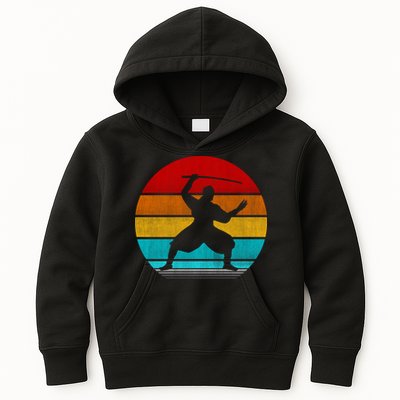 Retro Vintage Ninja Kids Hoodie