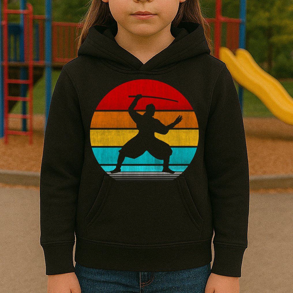 Retro Vintage Ninja Kids Hoodie