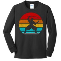 Retro Vintage Ninja Kids Long Sleeve Shirt