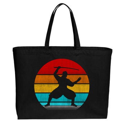 Retro Vintage Ninja Cotton Canvas Jumbo Tote