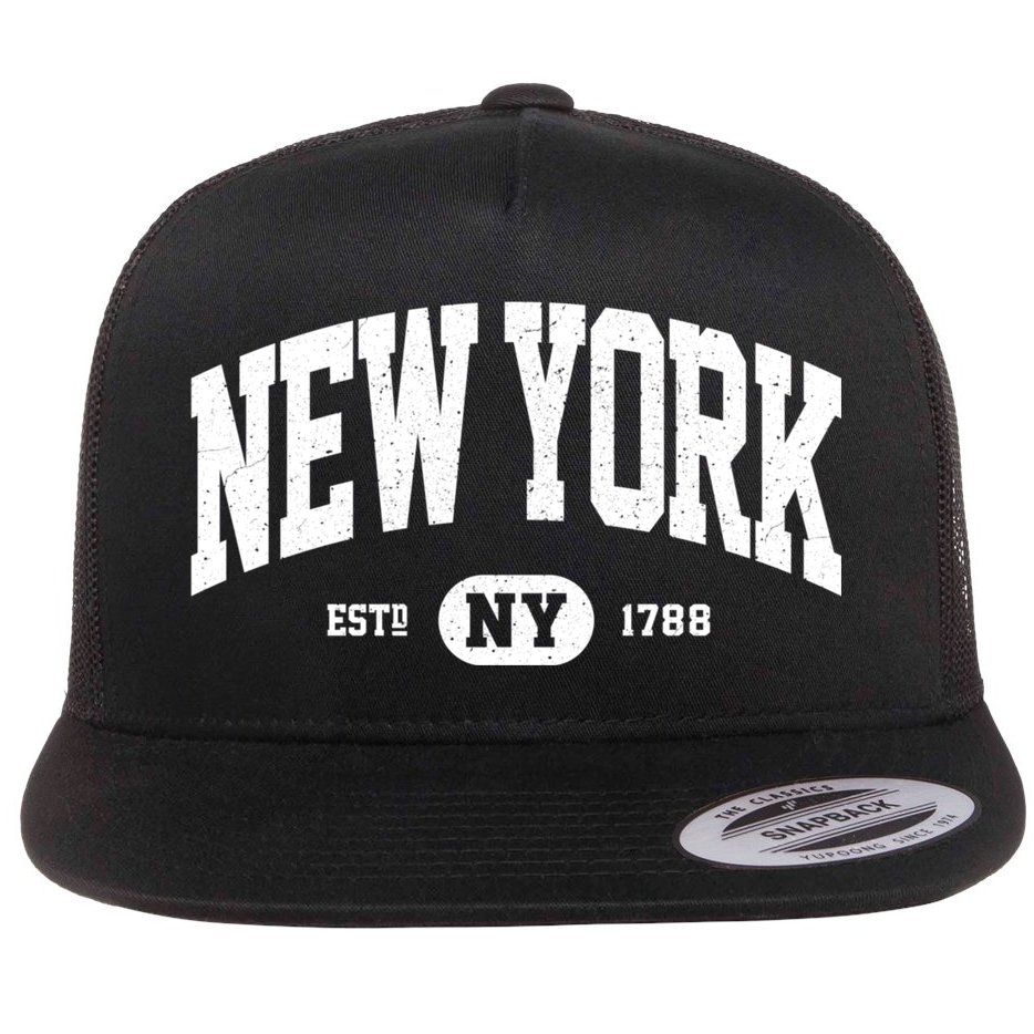 Retro Vintage New York Ny Flat Bill Trucker Hat