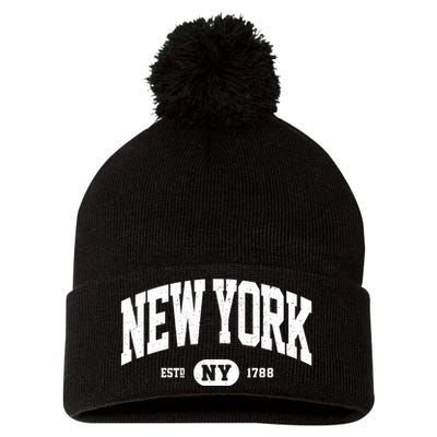 Retro Vintage New York Ny Pom Pom 12in Knit Beanie