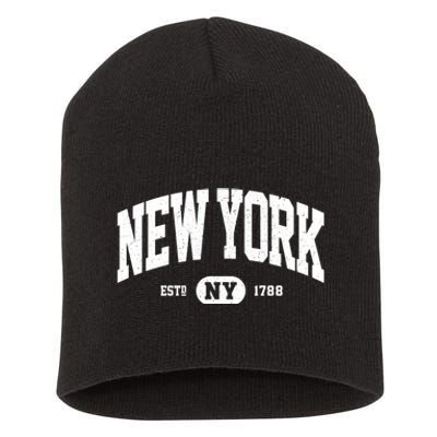 Retro Vintage New York Ny Short Acrylic Beanie