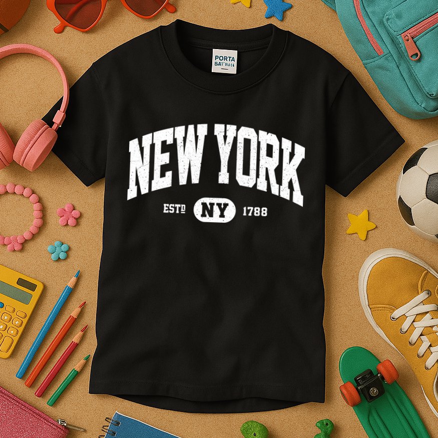 Retro Vintage New York Ny Kids T-Shirt