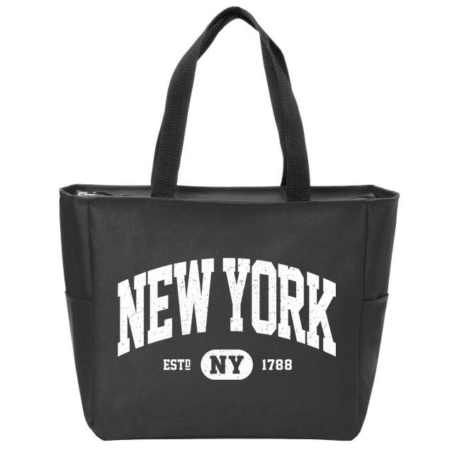 Retro Vintage New York Ny Zip Tote Bag