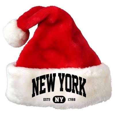 Retro Vintage New York Ny Premium Christmas Santa Hat