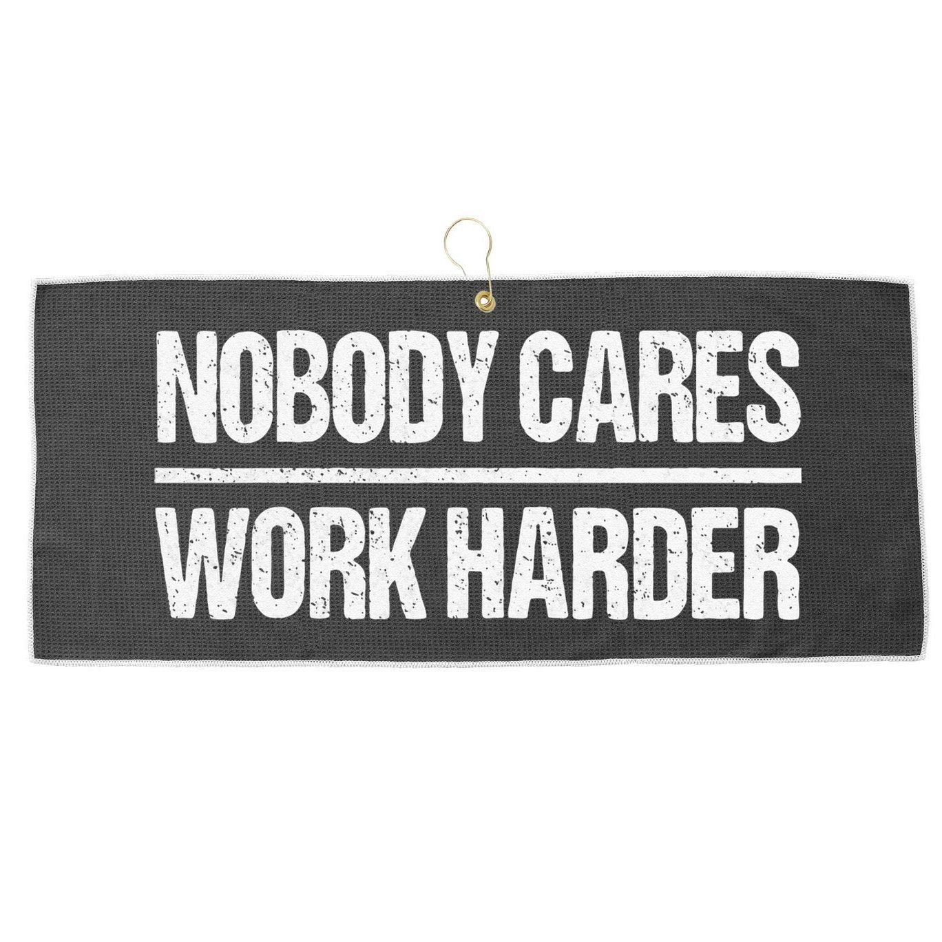 Retro Vintage Nobody Cares Work Harder Large Microfiber Waffle Golf Towel