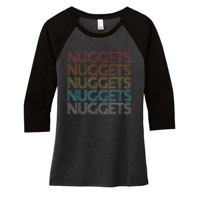 Retro Vintage Nuggets Women's Tri-Blend 3/4-Sleeve Raglan Shirt