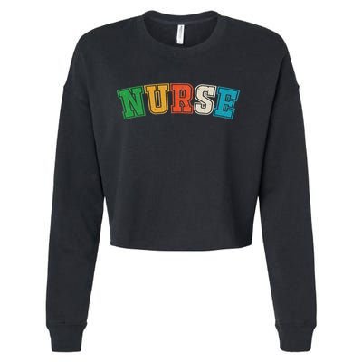 retro vintage Nurse, registred Nurse, LPN and nurse school Cropped Pullover Crew