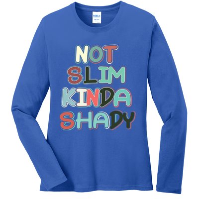 Retro Vintage Not Slim Kinda Shady Funny Workout Funny Gift Ladies Long Sleeve Shirt