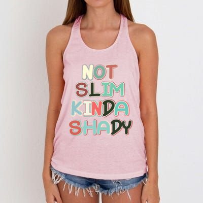 Retro Vintage Not Slim Kinda Shady Funny Workout Funny Gift Women's Knotted Racerback Tank