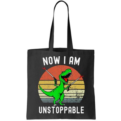 Retro Vintage Now I Am Unstoppable Trex Funny TRex Bag