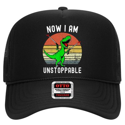 Retro Vintage Now I Am Unstoppable Trex Funny TRex Trucker Hat